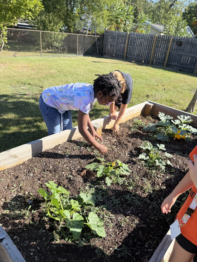 Kids in garden
